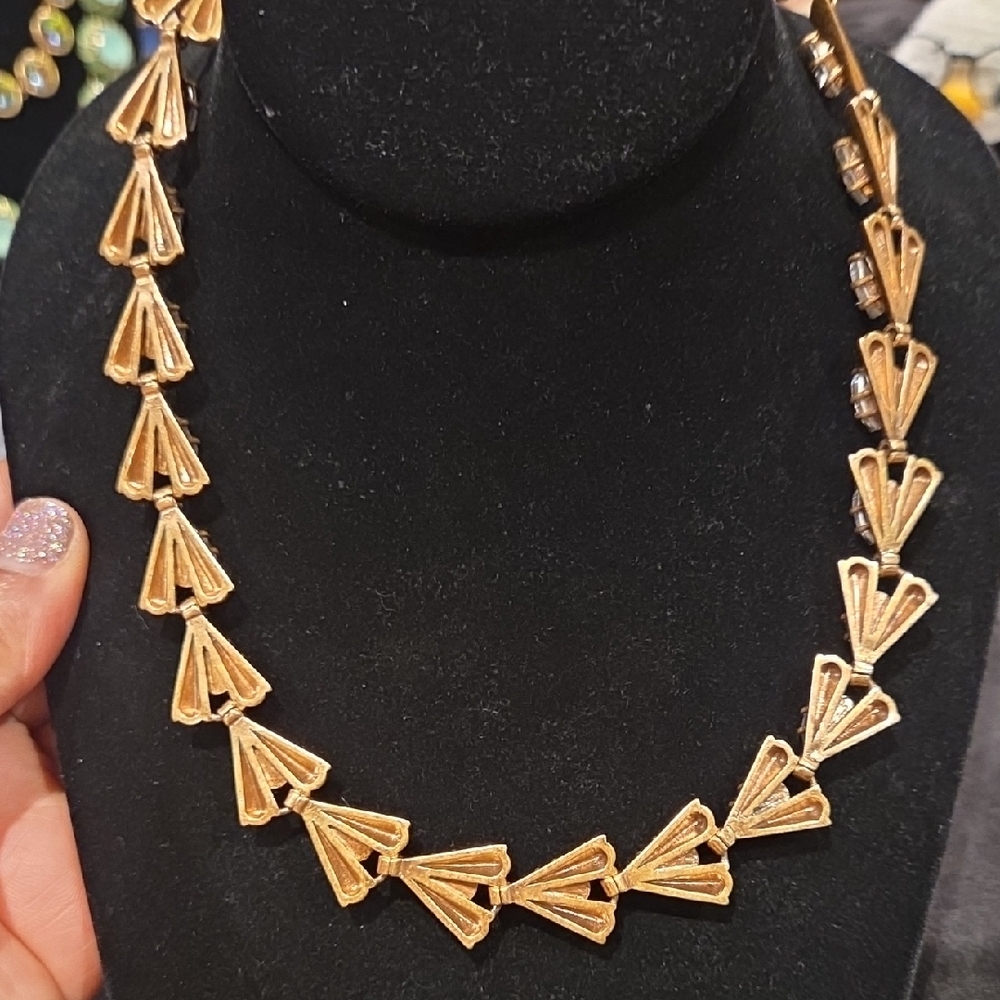 J. Crew Gold Necklace with Clear Accents - Picture 3 of 7